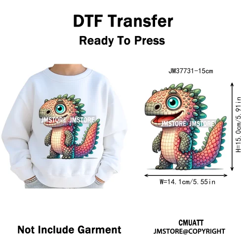 15cm 5.9in Kids Size Funny Pets Lovers Playful Panda Lion Chameleon Animal Iron on DTF Transfer Stickers Ready to Press for Bag