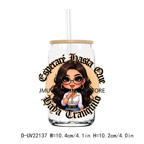 Chibi Mexican Latina Nurse Healthcare UV DTF Transfers Stickers Decals For Libbey Cold Cups Mugs Tumbler Waterproof DIY Craft