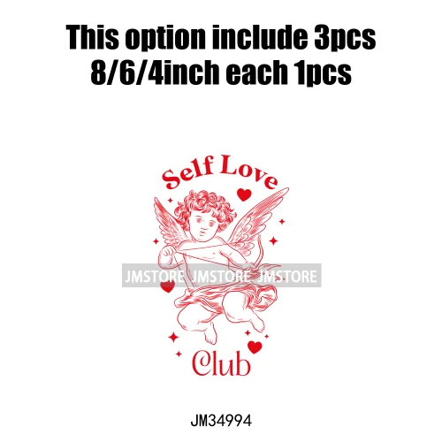 Funny Heart Love Numbers Sweet Valentine Cupid Baby Angel Club Iron On DTF Transfers Stickers Ready To Press For Sweatshirts