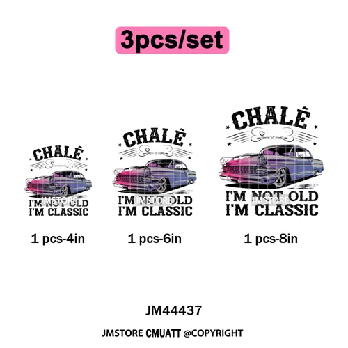 Chale I'm Not Old I'm Classic Foo Graphic Chicano Mexican Iron on Washable DTF Transfers Stickers Ready to Press for Clothing