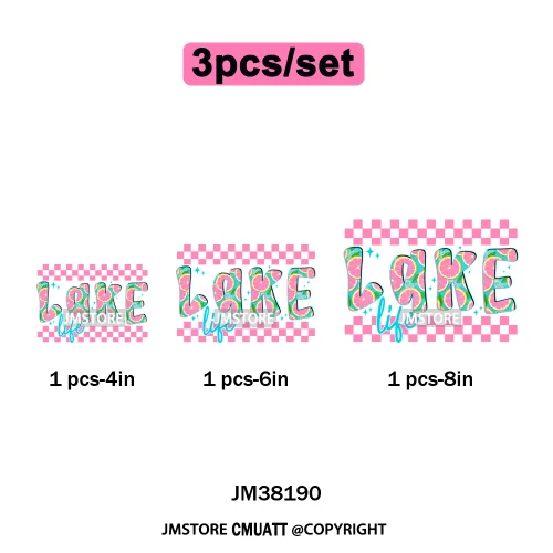 Hello Summer Lake Junkie Beach Vibes Last Day Of School Iron on DTF Thermal Transfer Stickers Ready to Press for T-shirt Bags