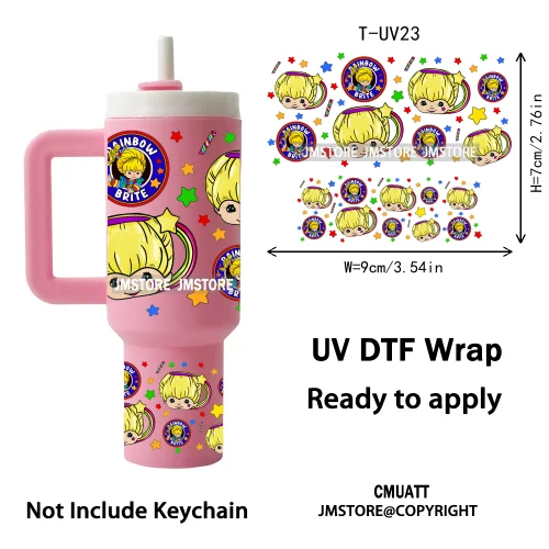 Trendy Cartoon Movies UV DTF Mini Tumbler Keychain Wraps Ready To Press High Quality Wraps UV Stickers for Tumbler Keychain