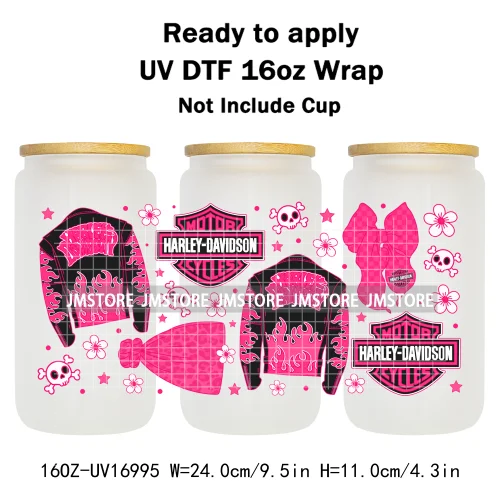 Coquette Bow Cartoon Turtles Characters 16OZ UV DTF Cup Wraps Ready To Apply Waterproof Transfer Stickers For Libbey Glass Can