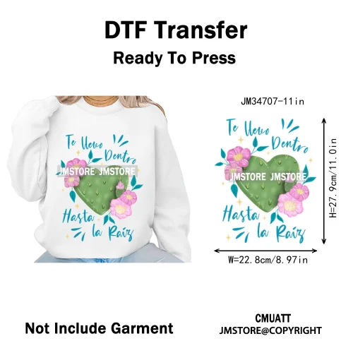 Funny Mexican Self-Love Latina Amor Propio Era Inverted Washable Iron on DTF Transfers Stickers Ready to Press for Sweatshirts