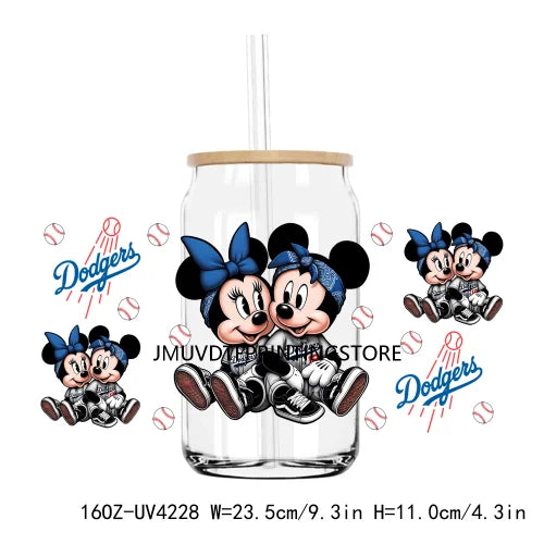 Cartoon Couple 16OZ UV DTF Cup Wrap Transfers Stickers Mouse And Friends Custom Labels DIY Waterproof Logo For Libbey Glass Can