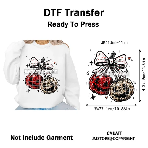 Preppy Coquette Halloween Floral Fall Pumpkin Spooky Season Iron on Washable DTF Transfers Stickers Ready to Press for Clothing