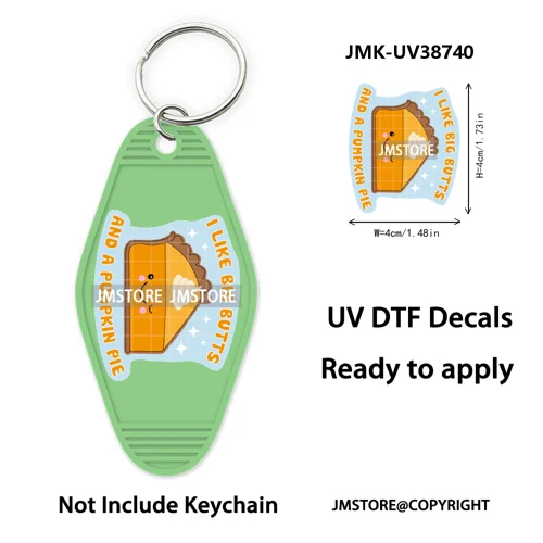 Funny Halloween Skull Skeleton Ghosts UV DTF Motel Keychain Wraps Ready To Apply Waterproof High Quality Hotel Keychain Decals