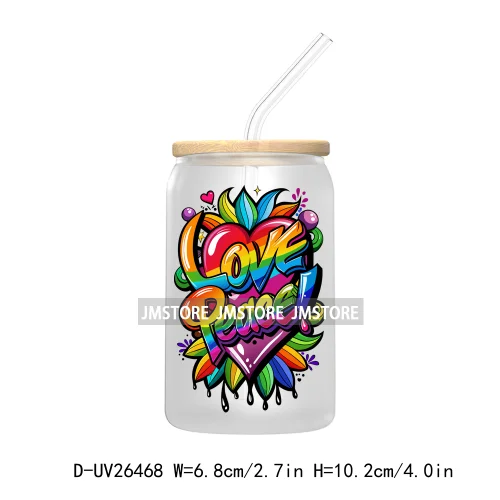 LGBT Quotes UV DTF Transfer Stickers Decals For Libbey Cold Cups Mugs Tumbler Waterproof DIY Custom Logo Labels Rainbow Pride