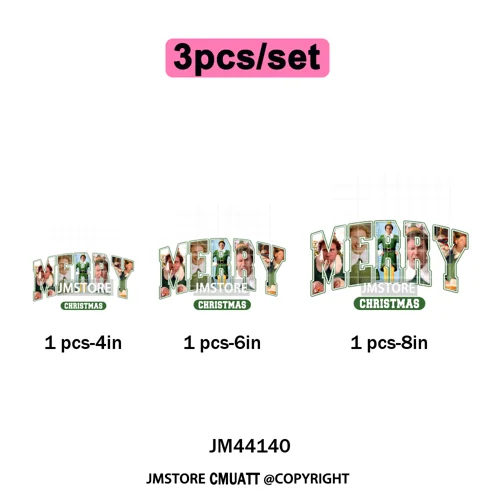 Funny Christmas Movie Quotes Cartoon Characters Santa Iron on Washable DTF Heat Transfer Stickers Ready to Press for Sweatshirts