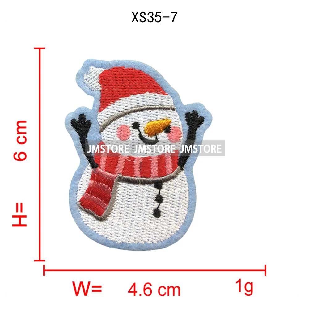 Sweet Christmas Small Size Snowman Santa Cozy Animal Xmas Holiday Gifts Kids Embroidery Appliques Iron on Patches for Clothing