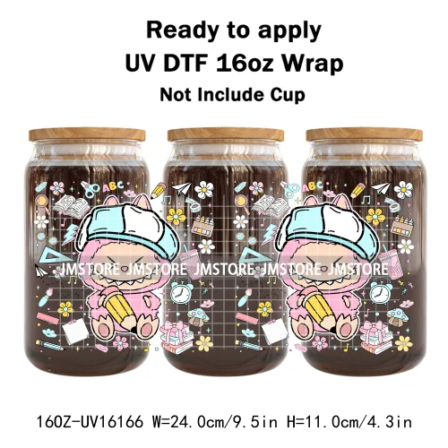 Colorful Cartoon Monster Dolls Princess UV DTF Stickers Ready To Transfer Cup Wrap Custom Labels For Libbey Can Glass Tumbler