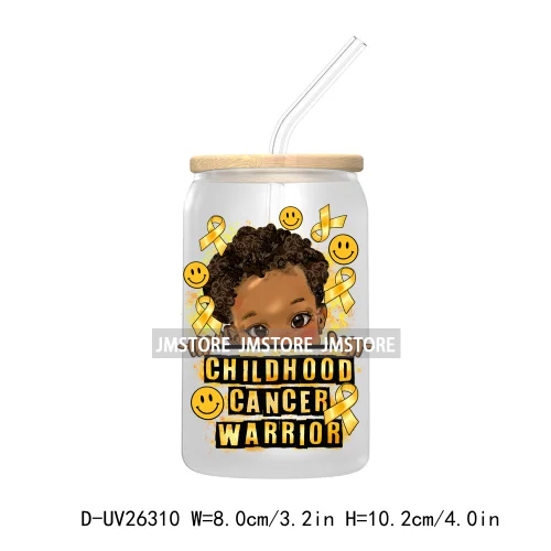 Afro woman Breast Cancer UV DTF Transfer Stickers Decals For Libbey Cold Cups Mugs Tumbler Custom Logo Labels Hope Cancer Nail