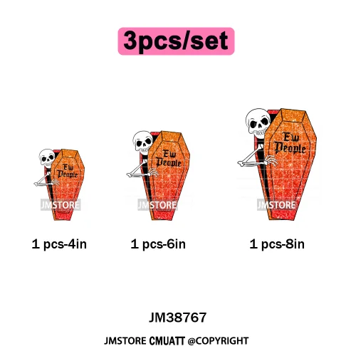 Cute Boos Ghost Pumpkin Halloween Season Thermal Printing Iron on DTF Washable Transfers Stickers Ready to Press for Textile