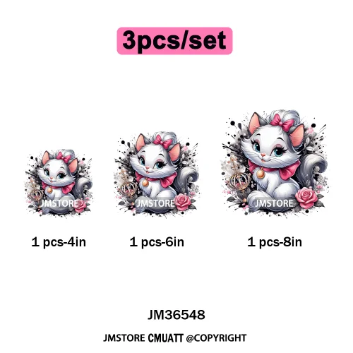 Trendy Flower Cat Bee Animal Lover Cute Princess Designs Iron on DTF Washable Transfers Stickers Ready to Press for T-shirts