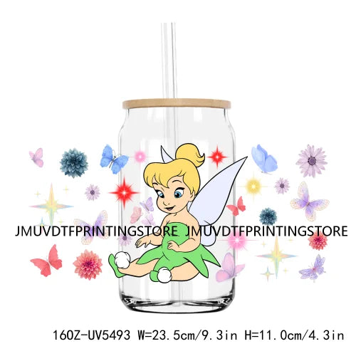 Cartoon Little Mermaid Princess Friends UV DTF Sticker For 16OZ Libbey Glass Cup Can Wrap Transfer Sticker Custom Label DIY Logo