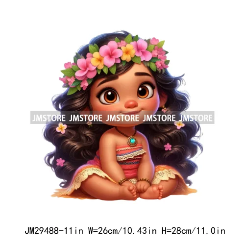 Cute Princess Cartoon Girls Baby Iron On DTF Transfers Stickers Printing Designs Ready To Press For Clothes Bags