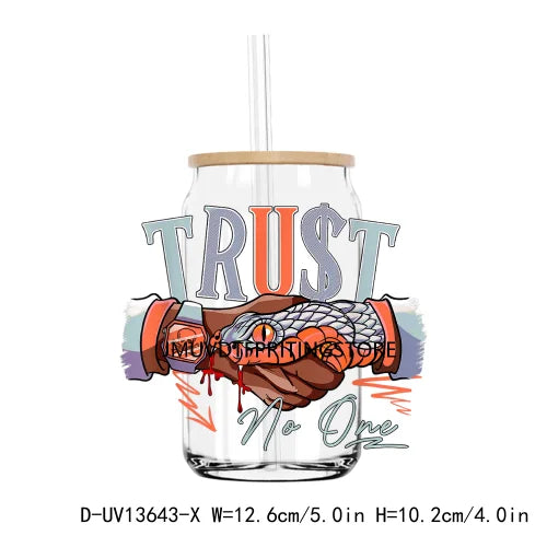 Snack Trust No One UV DTF Transfers Stickers Decals For Libbey Cold Cups Mugs Tumbler Waterproof DIY Logo Hip Pop