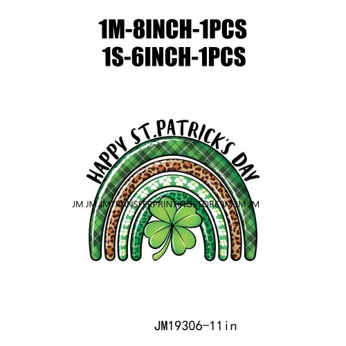 DIY Peace Love Luck Happy St Patrick's Day Design Printing Feeling Lucky Green Shamrocks DTF Transfer Stickers For Clothing