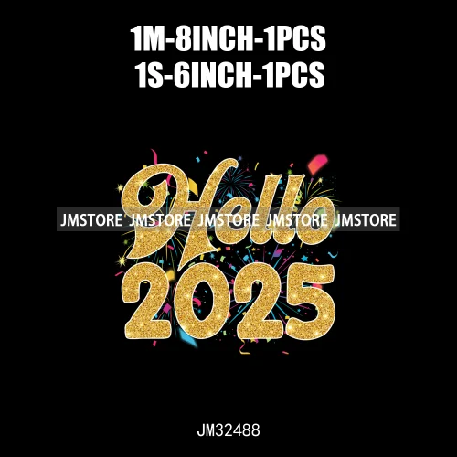 New Goodbye 2024 Hello New Year 2025 Merry Christmas 2024 Xmas Iron On DTF Transfers Stickers Ready To Press For Hoodies Bags