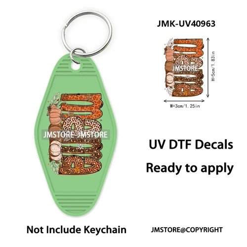 Mama Mini Halloween Spooky Ghosts UV DTF Motel Keychain Decal Ready To Ship Durable Transfer Stickers Prints For Hotel Keychain