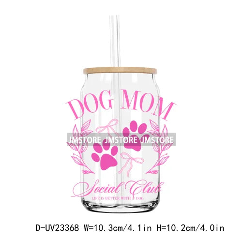 Dog Cat Mom Ice Coffee Family Trip UV DTF Transfers Stickers Decals For Libbey Cold Cups Mugs Tumbler Waterproof DIY Craft Logo