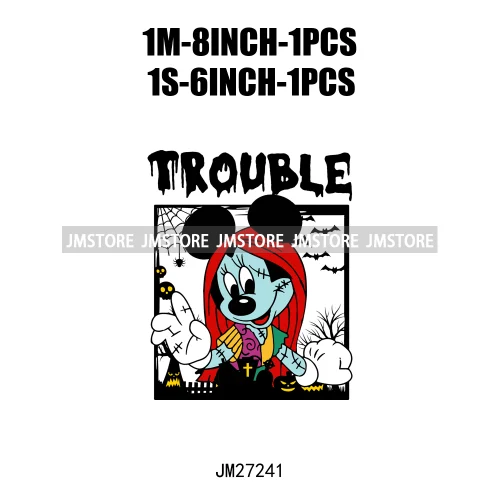 Cartoon Halloween Season Let's Go Ghouls Burn Sage Not Witches Spooky Vibes DTF Iron On Heat Press Transfer Stickers For Clothes