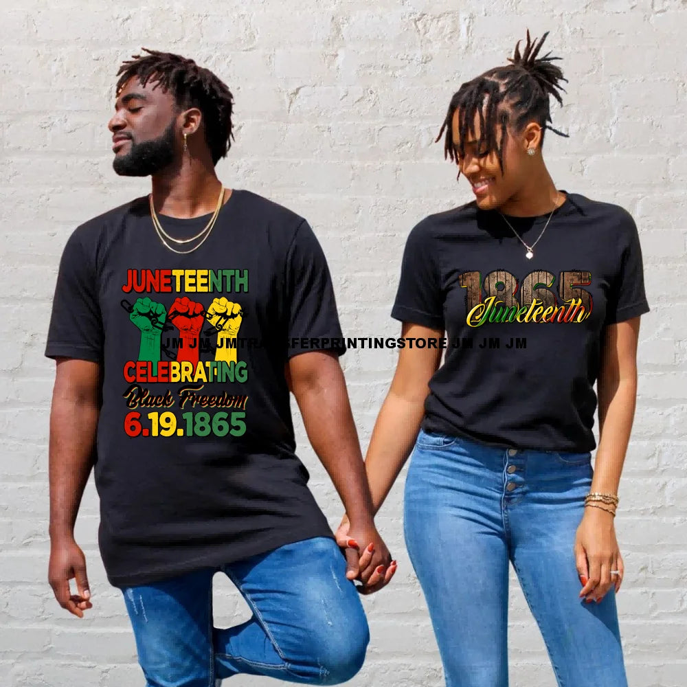 Steppin into Juneteenth Vibes Black History Independence Day Iron on DTF Heat Transfer Stickers Ready to Press for T-shirts Bags