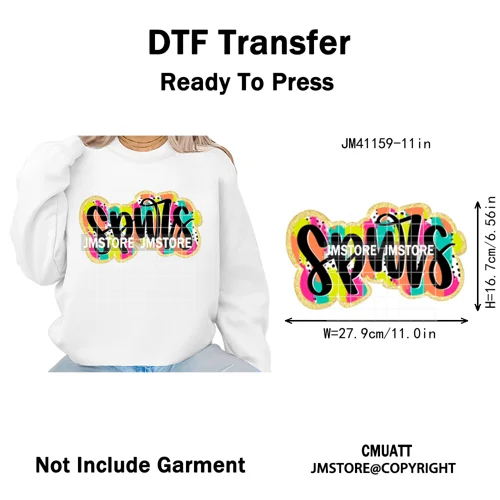 Faux Glitter Leopard Game Day American Football Sport Coquette Iron on Washable DTF Transfer Stickers Ready to Press for Clothes