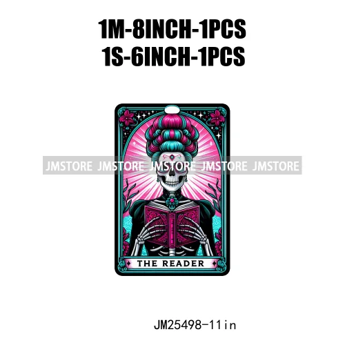 New Drama Queen Teacher Reader Smoker Flower Skull Humor Gothic Tarot Card DTF Iron On Heat Press Transfer Stickers For Clothing