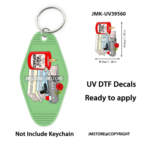 Season Reading Bookish Affirmation UV DTF Motel Keychain Decal Ready To Ship Custom Transfer Stickers Prints For Hotel Keychain