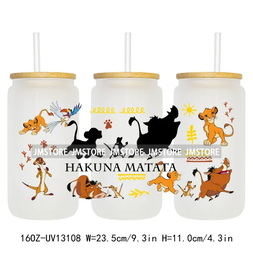 Cartoon Lion Magic King UV DTF Wraps Transfer Sticker Selfadhesive Waterproof High Quality For 16OZ Libbey Glass Can Tumbler