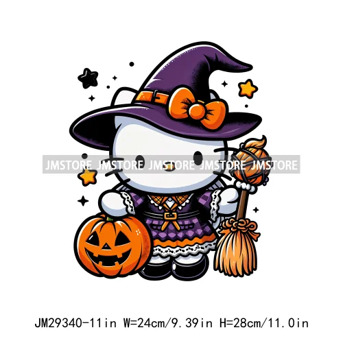 Cartoon Horror Character Halloween Vibes Pumpkin Killer Logos Iron On DTF Transfers Stickers Ready To Press For Hoodies