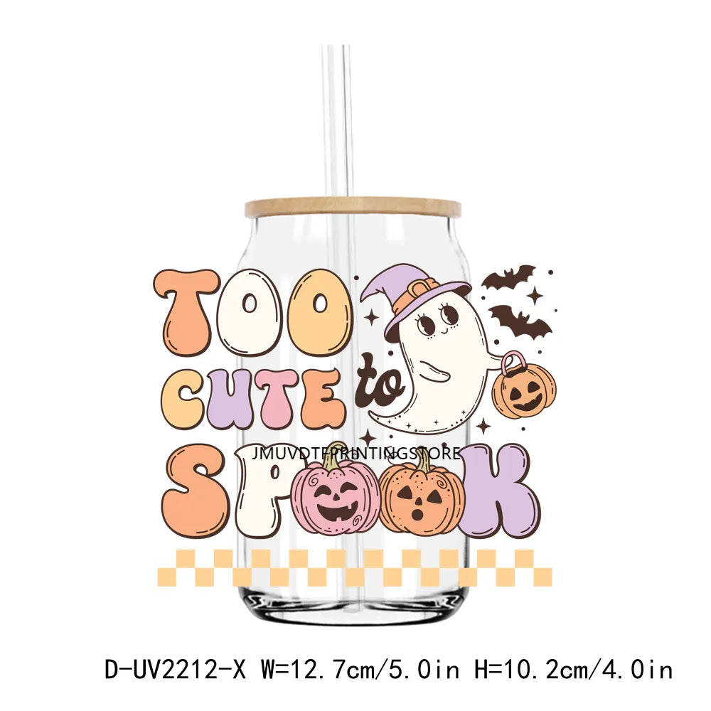 Sweet Spooky Hippie Halloween Boo Vibes UV DTF Transfers Stickers Decals For Libbey Cold Cups Mugs Tumbler Waterproof DIY Craft