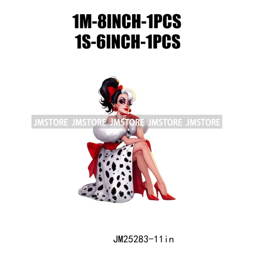 Cartoon Washable Halloween Princess Evil Queen Girls Printing Designs DTF Iron On Transfers Stickers Ready To Press For Textil