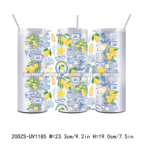 Floral Fruit Bookish Affirmation 20OZ Tumbler Wraps Ready To Ship UV DTF Transfer Stickers Waterproof Prints For Skinny Tumbler