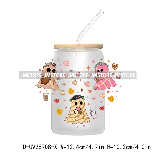 Mexican Ghost Espooky Vibes UV DTF Transfer Stickers Decals For Libbey Cold Cups Mugs Tumbler Waterproof Custom Logo Conchas Boo