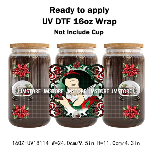 Christmas Cartoon Holiday Movie Friends UV DTF Cup Wrap Ready To Apply Transfer Stickers 16OZ Tumbler Wraps For Libbey Glass Can