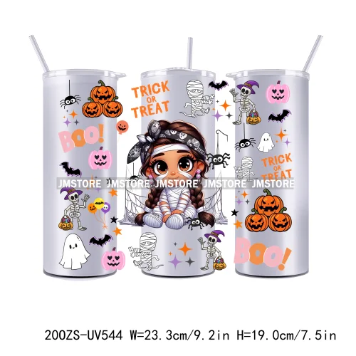 Latina Baby Halloween Pumpkin 20OZ Straight Skinny Tumbler Wrap UV DTF Cup Wraps Custom Labels Transfer Sticker Waterproof Logo