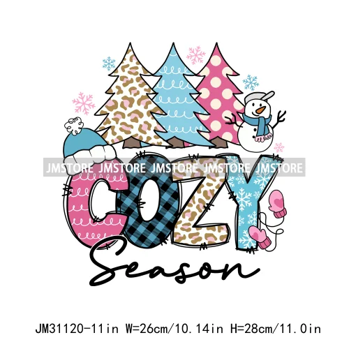 Funny Coquette Bow Merry Christmas Cozy Season Snow Winter Holiday Vibes Iron On DTF Transfer Stickers Ready To Press For Shirts