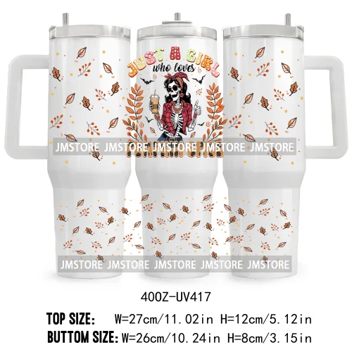 Retro Pumpkin Season Bow UV DTF 40OZ Tumbler Wrap Ready To Apply Good Quality Waterproof Dog Mom Fall Mama Transfer Stickers