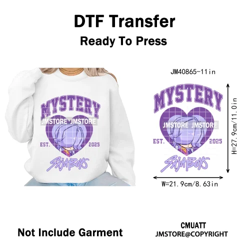 Cartoon Girl Group Boy Band Music Fans Anime Lover Soda Pop Iron on DTF Washable Transfers Stickers Ready to Press for T-shirts