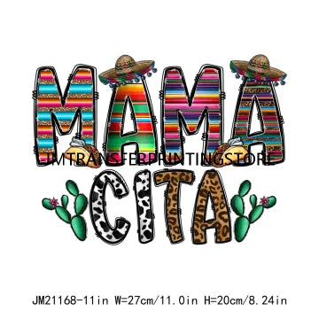 Viva Mexico Cinco De Drinko Logos Mama Cita Cowhide Western Spicy Taco Bout Party Iron On DTF Transfer Stickers For Sweatshirt