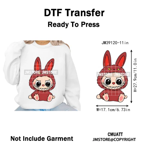 Cute Monster Cartoon Character Spooky Halloween Season Iron on DTF Washable Transfers Stickers Ready to Press for T-shirts Bags