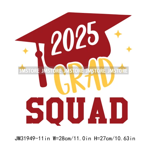 New High School Pink Senior 2025 Grad Squad 2k25 Senior Year Coquette Iron On DTF Transfers Stickers Ready To Press For Hoodies