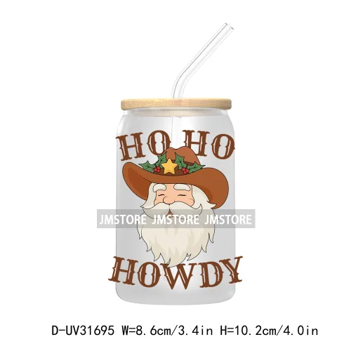 Hot Cocoa Season Western Howdy Ghost Christmas Custom UV DTF Sticker Decals For Libbey Cold Cups Mugs Tumbler Transfer Stickers