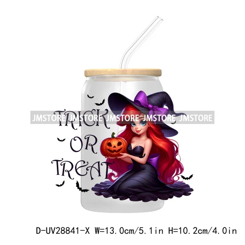 Cartoon Princess Couple Halloween Double Trouble UV DTF Transfer Stickers Decals For Libbey Cold Cup Mug Tumbler Waterproof Logo