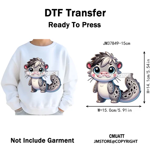 15cm 5.9in Kids Funny Hairy Cartoon Birds Animal Washable Iron on DTF Transfers Stickers Printing Ready to Press for Clothing