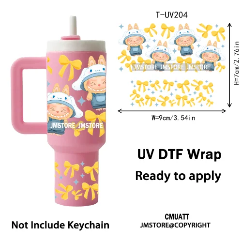 Cartoon Monsters Doll Kids Gift UV DTF Custom Prints Ready To Apply Transfer Stickers Waterproof Wraps For Mini Tumbler Keychain