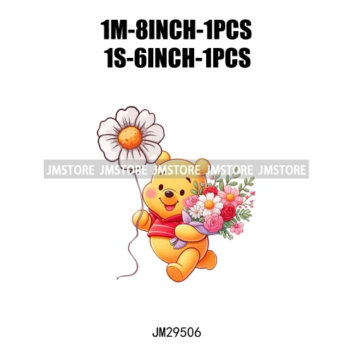 Happy Valentine's Day Cartoon Character Mouse Animal Cupid Love Heart DTF Iron On Transfers Stickers Ready To Press For T-shirts