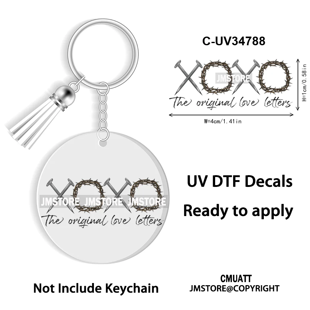 The Lord Is My Shepherd Christian Religious Easter Bible Verse Faith UV DTF Stickers For Round Circle Acrylic Keychain Keyring